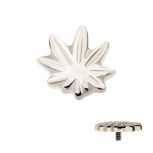 Titanium Internally Threaded Pot Leaf Top