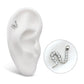 Titanium Internally Threaded Pave Set 13 Clear CZ Snake Top