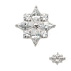 Titanium Internally Threaded with 4 Marquise & 4 Round CZ Flower Shape Top