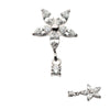 Titanium Internally Threaded 5 Marquise CZ Flower Shape Top with Dangle Prong Set Round CZ