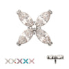 Titanium Internally Threaded 4-Marquise Flower Gem Top