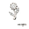 Titanium Internally Threaded Prong Set Round & Marquise CZ Gem Rose Flower Top