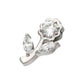 Titanium Internally Threaded Prong Set Round & Marquise CZ Gem Rose Flower Top