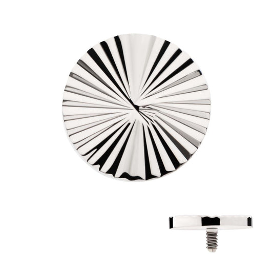 Titanium Internally Threaded Corrugated Round Top