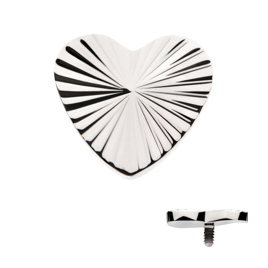 Titanium Internally Threaded Corrugated Heart Top