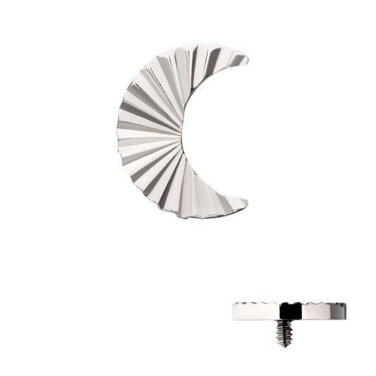 Titanium Internally Threaded Corrugated Crescent Moon Top