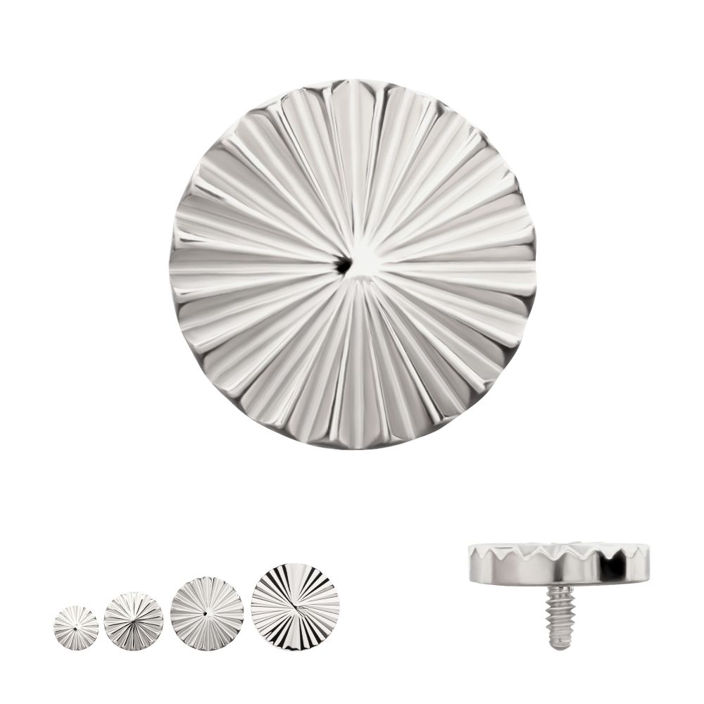 Titanium Internally Threaded Radiant Corrugated Round Top