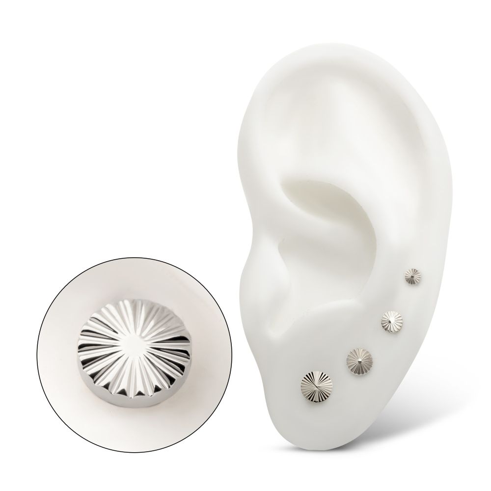 Titanium Internally Threaded Radiant Corrugated Round Top