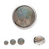 Titanium Internally Threaded Bezel Set Natural Labradorite Stone Top