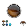 Titanium Internally Threaded Bezel Set Round Natural Stone Top