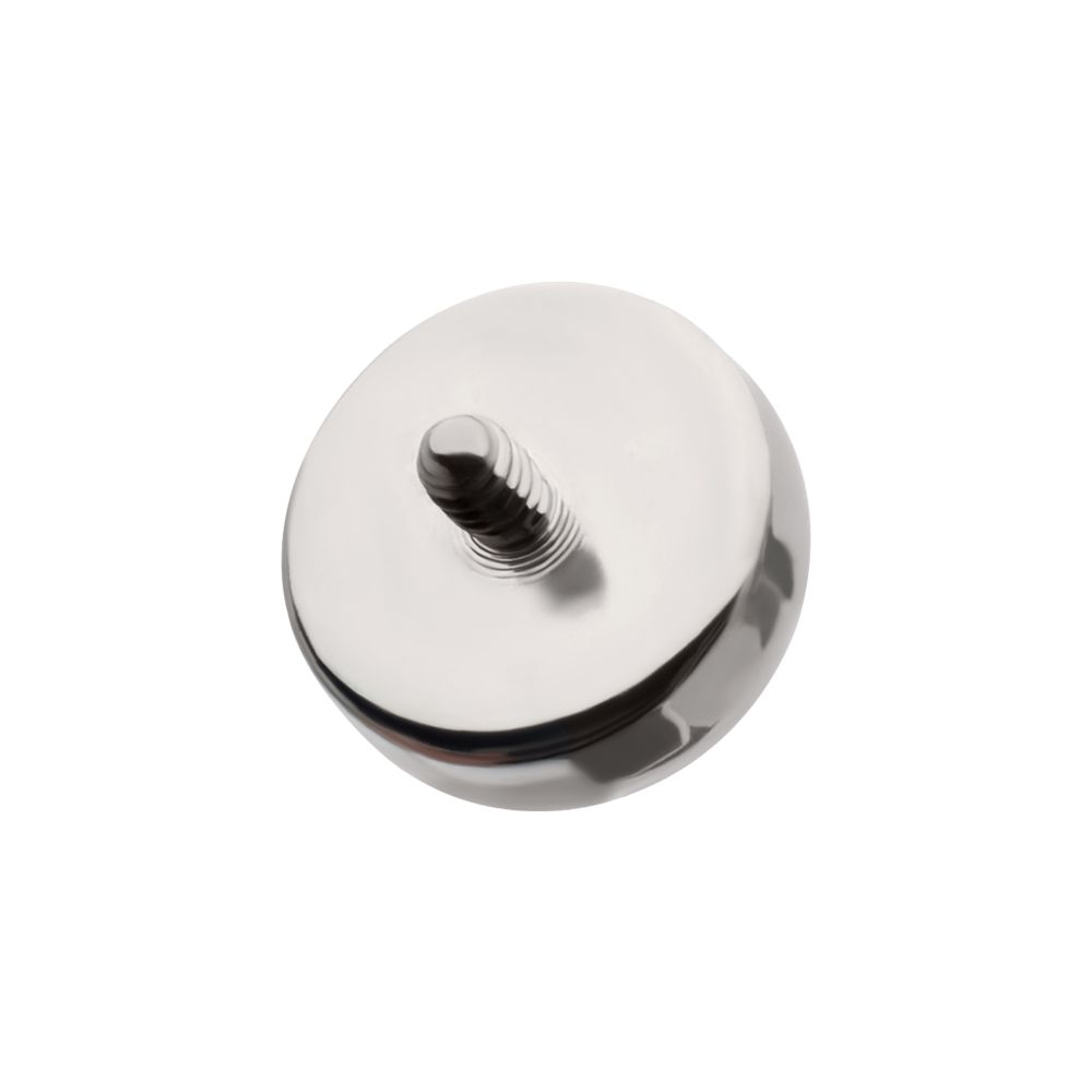Titanium Internally Threaded Bezel Set Round Natural Stone Top