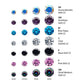 16g Low Profile Titanium Internally Threaded with Prong Set Round 3A/5A CZ Top