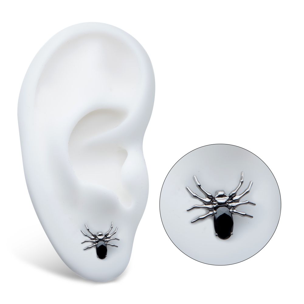 Titanium Internally Threaded Spider Top with 4-Prong Oval CZ