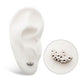 Titanium Internally Threaded Hammered Marquise 3-Cluster Top