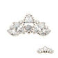 Titanium Internally Threaded Round & Marquise CZ Cluster Fan Shape Top