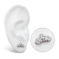 Titanium Internally Threaded Round & Marquise CZ Cluster Fan Shape Top