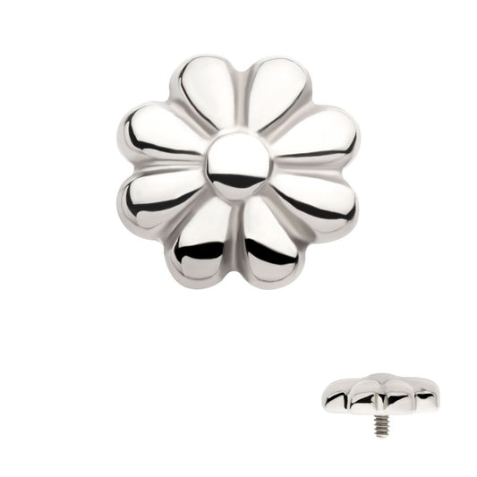Titanium Internally Threaded 8 Petal Flower Shape Top