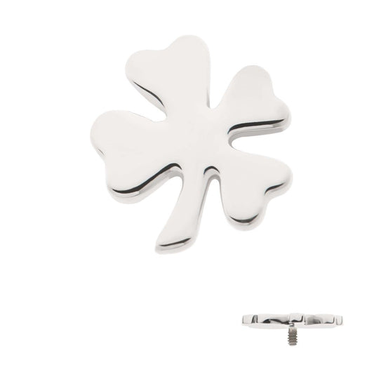Titanium Internally Threaded 4-Leaf Clover Top