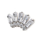 Titanium Internally Threaded Prong Set Baguette & Round Gem Fan Shape 5-Cluster Top