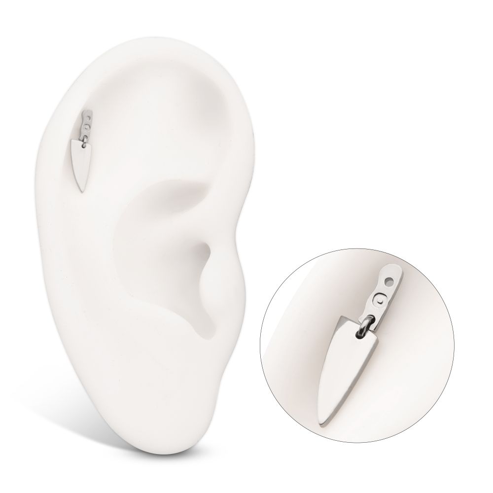 Titanium Internally Threaded Knife Top with Bottom Blade Dangle