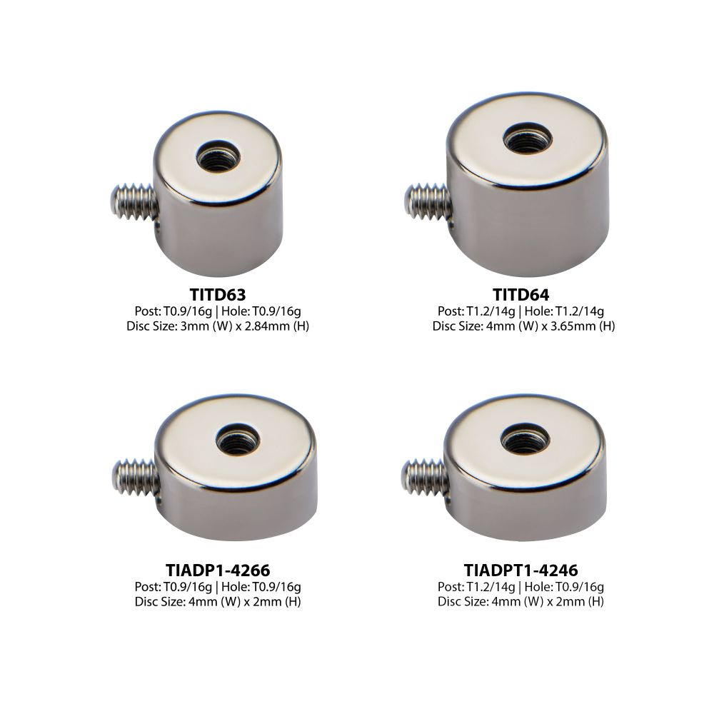 Titanium Internally Threaded Body Jewelry Adapter