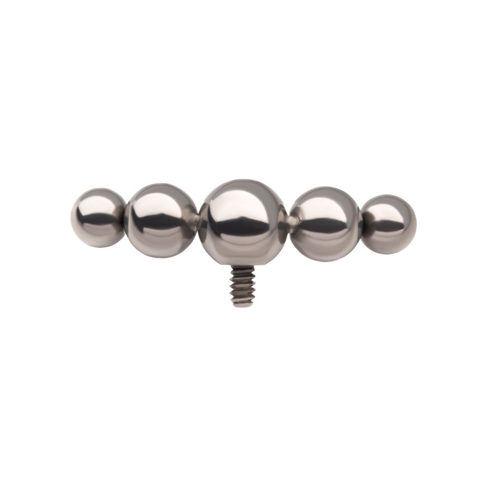 Titanium Internally Threaded with 5-Cluster Bead Top