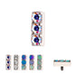 Titanium Internally Threaded Prong Set Crystal/CZ/Opal 3-Cluster Bar Top