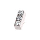 Titanium Internally Threaded Prong Set Crystal/CZ/Opal 3-Cluster Bar Top