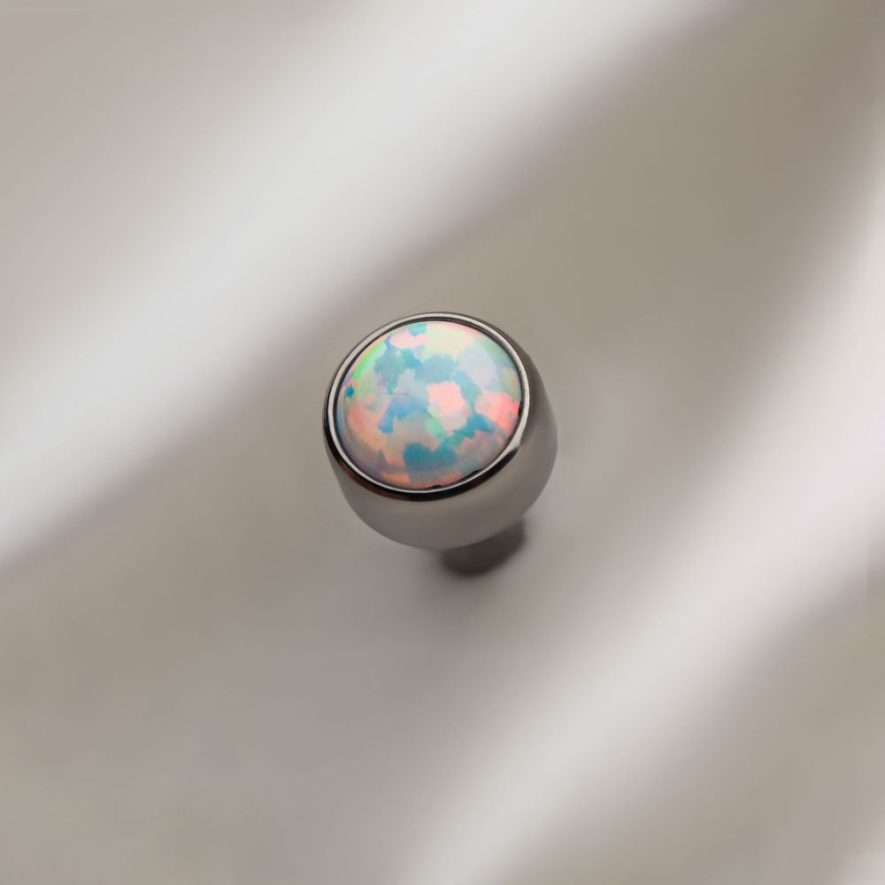 16g Titanium Internally Threaded with Bezel Set AAA CZ Top