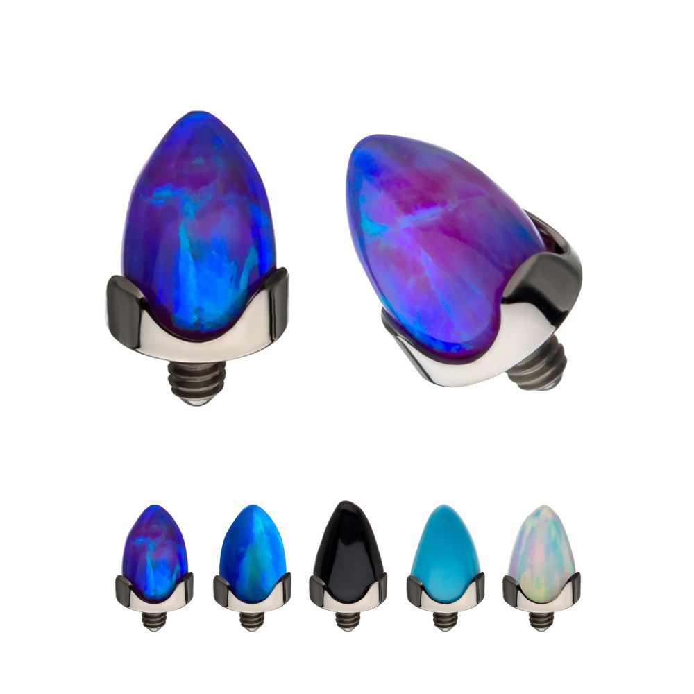 Titanium Internally Threaded Prong Set Stone Spike Top