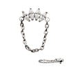 Titanium Internally Threaded 4-Cluster Marquise AAA CZ Top with Dangle Chain