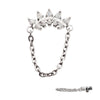 Titanium Internally Threaded 5-Cluster Marquise AAA CZ Top with Dangle Chain