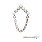 Titanium Internally Threaded 5-Cluster Round AAA CZ Chevron Shape Top with Dangle Chain