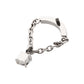 Titanium Internally Threaded Curved Bar Top with Dangle Chain & Prong Set Round AAA CZ