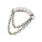 Titanium Internally Threaded 5-Cluster Round AAA CZ Curved Bar Top with 2 Tier Dangle Chain