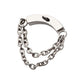 Titanium Internally Threaded 5-Cluster Round AAA CZ Curved Bar Top with 2 Tier Dangle Chain