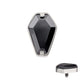 Titanium Internally Threaded with Prong Set Black CZ Coffin Top