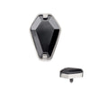 Titanium Internally Threaded with Prong Set Black CZ Coffin Top