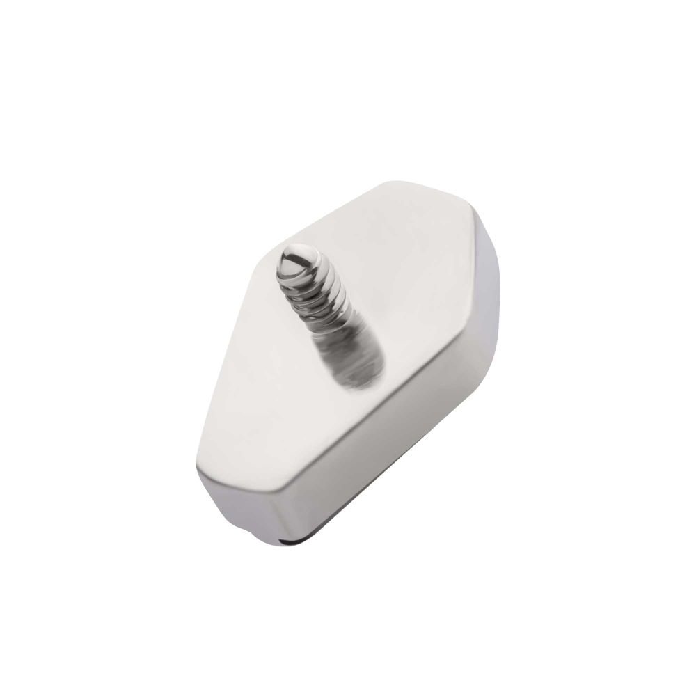Titanium Internally Threaded with Prong Set Black CZ Coffin Top
