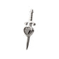 Titanium Internally Threaded Dagger with Bezel Set Black Heart Gem Top