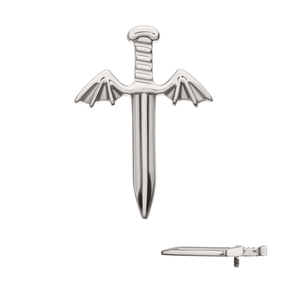 Titanium Internally Threaded Dagger with Bat Wing Top
