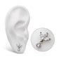 Titanium Internally Threaded 3-Cluster Pronged Marquise CZ with Floating Round CZ Top