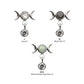 Titanium Internally Threaded Dangle Bezel Round CZ Triple Moon Phase Gem Top 