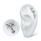 Titanium Internally Threaded Dangle Bezel Round CZ Triple Moon Phase Gem Top
