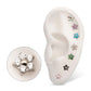 Titanium Internally Threaded Prong Set Gem 5-Petal Flower Top