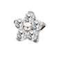 14g Titanium Internally Threaded Prong Set Gem 5-Petal Flower Top