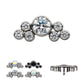 Titanium Internally Threaded 3.5mm Bezel Round CZ/Opal with 3-Gem Cluster Top