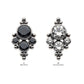 Titanium Internally Threaded with 4 Bezel Set AAA CZ/Swarovski Zirconia & Beads Cluster Top