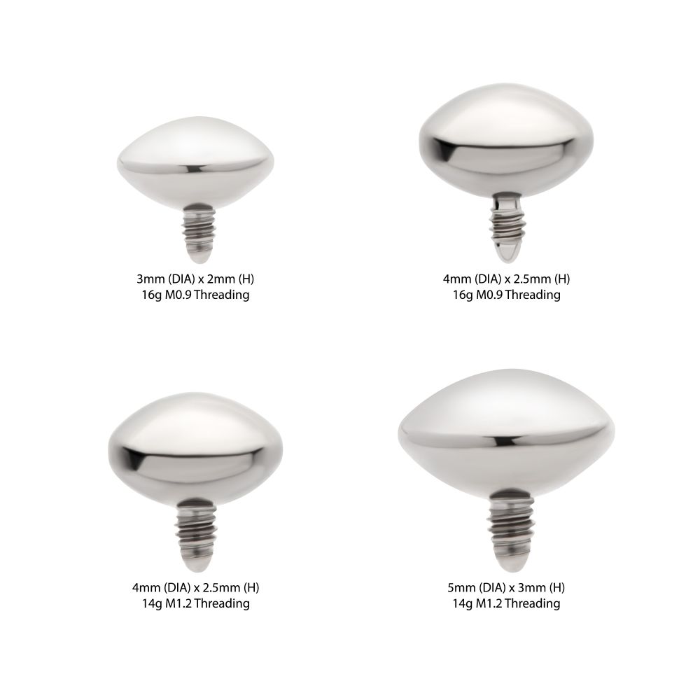 Titanium Internally Threaded UFO Shape Disk Top