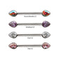 Titanium Bezel Set Teardrop Gem End Nipple Barbell (One Side Fixed, One Side Internally Threaded) | Sold by piece